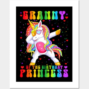 The Birthday Princess Dabbing Rainbow Unicorn Girl Posters and Art